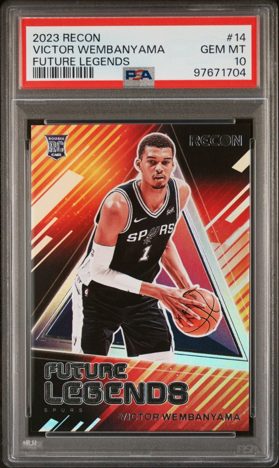 Victor Wembanyama Rookie PSA 10 2023-24 Panini Recon #14 front