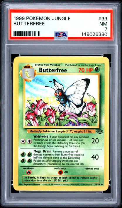 Butterfree PSA 7 1999 Pokemon Jungle #33 front