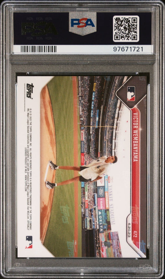 Victor Wembanyama Rookie PSA 10 2023 Topps Now #472 back