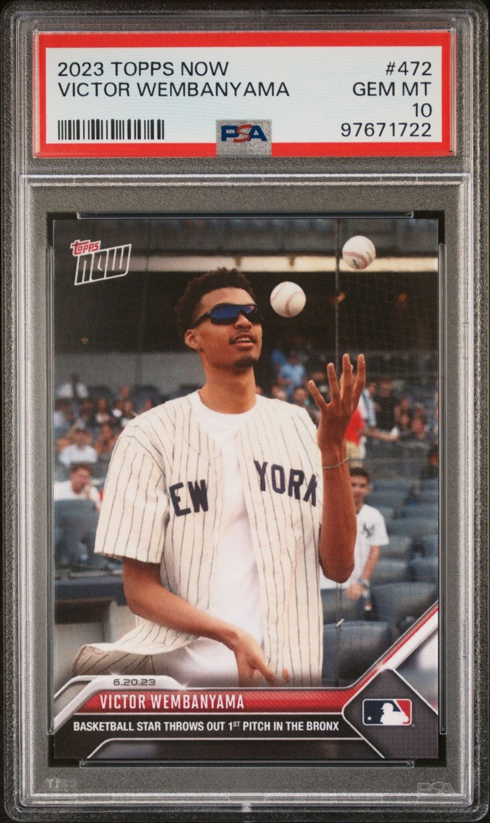 Victor Wembanyama Rookie PSA 10 2023 Topps Now #472 front