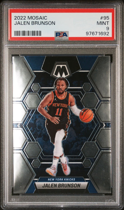 Jalen Brunson PSA 9 2022-23 Panini Mosaic #95 front