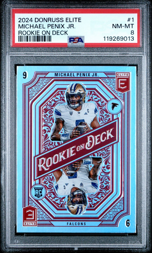 2024 Donruss Elite Rookie On Deck Michael Penix Jr. #1 PSA 8 (RC)
