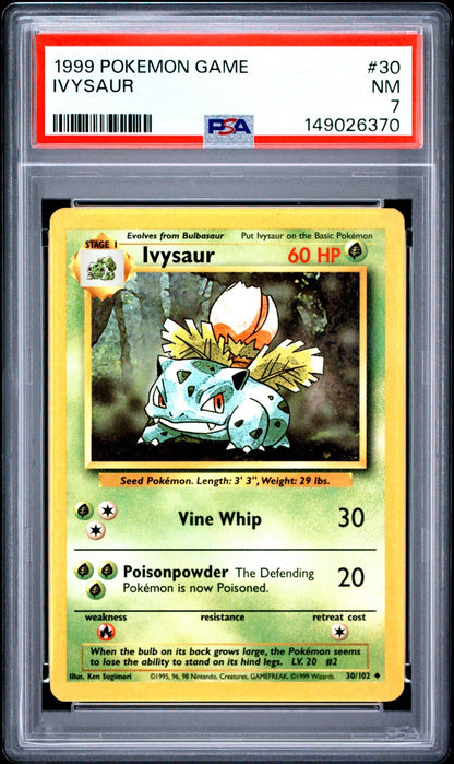 Ivysaur PSA 7 1999 Pokemon Base Set #030/102 front