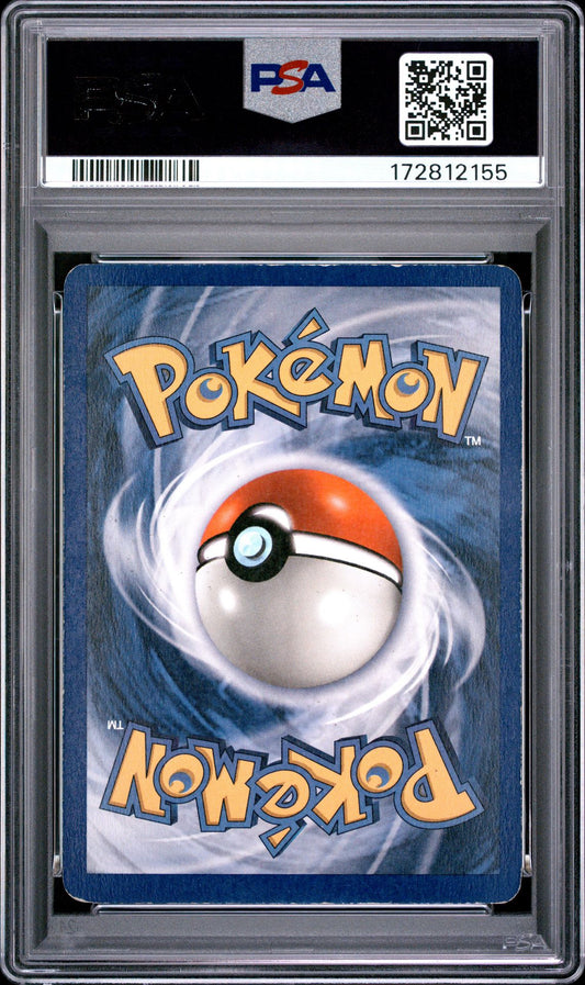 Back of PSA 4 graded 1999 Pokemon Base Set Hitmonchan holo card 7 of 102, cert 172812155